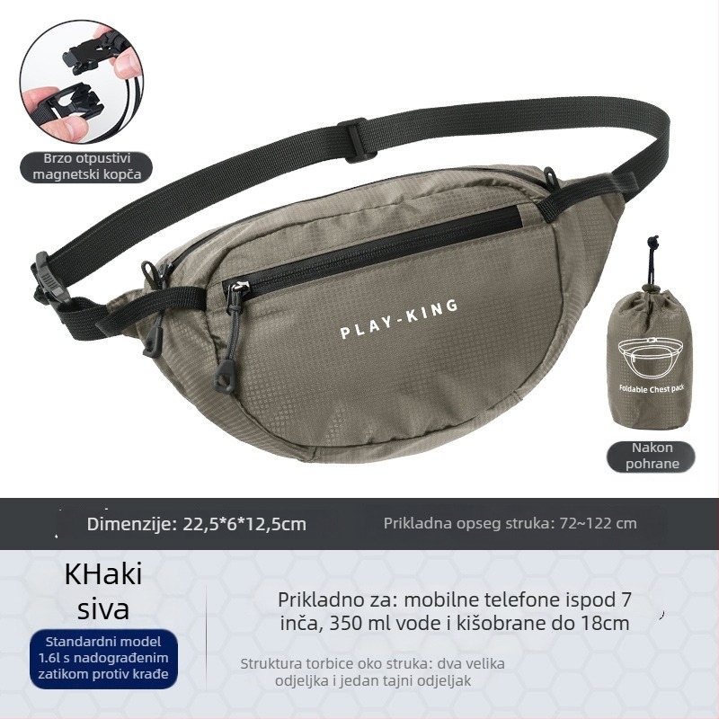 Unisex nylon sportska torba oko struka – prozračna, vodootporna, ultralegana, zaštita od krađe, za vanjske sportove