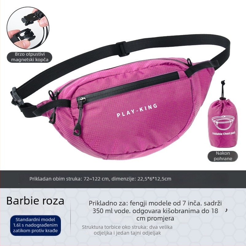 Unisex nylon sportska torba oko struka – prozračna, vodootporna, ultralegana, zaštita od krađe, za vanjske sportove