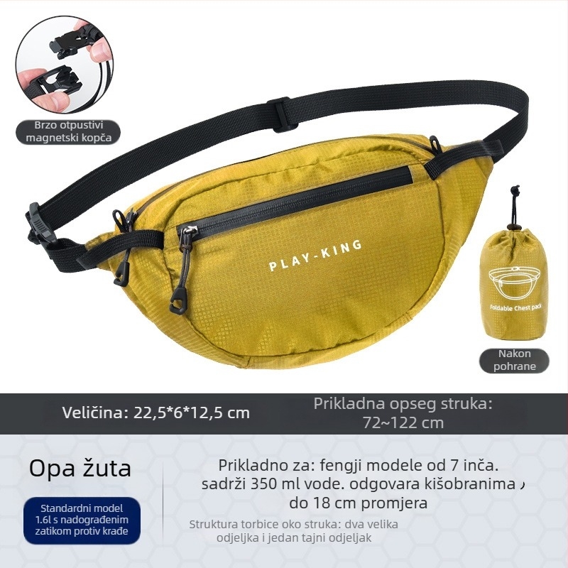 Unisex nylon sportska torba oko struka – prozračna, vodootporna, ultralegana, zaštita od krađe, za vanjske sportove