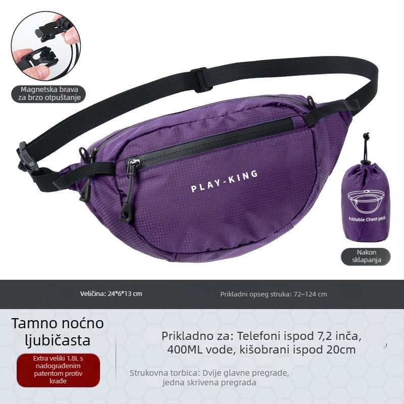 Unisex nylon sportska torba oko struka – prozračna, vodootporna, ultralegana, zaštita od krađe, za vanjske sportove