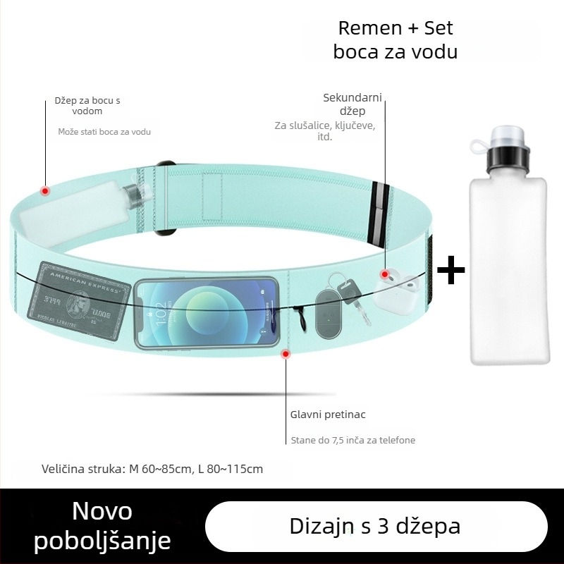 Pojas za trčanje s držačem za telefon i Velcro zatvaračem – višefunkcijski dodatak za fitness, maraton i outdoor sportove