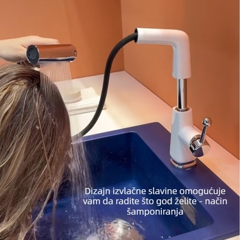 Izvlačna slavina za kupaonicu s toplom i hladnom vodom, od mesinga