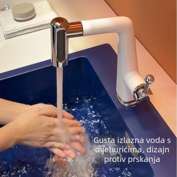 Izvlačna slavina za kupaonicu s toplom i hladnom vodom, od mesinga