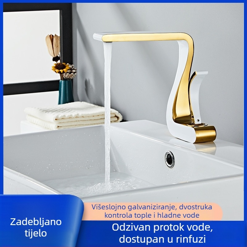 OEB slavina za umivaonik ispod ploče, brušeni završetak, pozlaćena