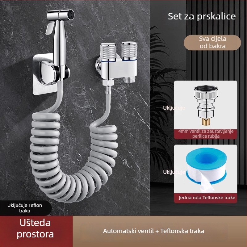 Mesingana slavina za perilicu rublja s keramičnim disk ventilom – spiralno otvaranje, trostruka konstrukcija, brušeni završetak, Watermarks certifikat
