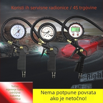 Manometar tlaka u gumama automobila s digitalnim zaslonom i mehaničkim pokazivačem, raspon 0-220 psi, preciznost 0,1, aluminijska legura
