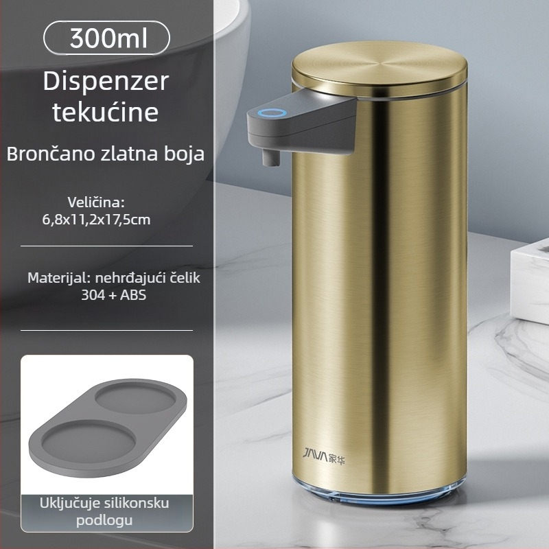 Automatski dozator sapuna sa senzorom od nehrđajućeg čelika, zidni, indukcijska funkcija, završna obrada otporna na otiske prstiju, 500 g