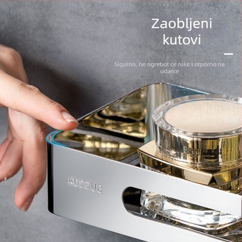 Nehrđajući čelični kupaonski trokutasti polic, ogledni završetak, nosivost 20 kg, 1–3 police, montaža bez bušenja