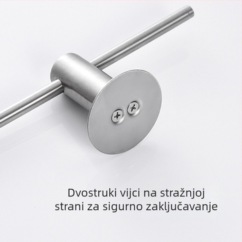 Nerđajući čelik, zidna šipka za ručnike, prilagodljiva lijevo-desno, jednoručna šipka, brušeni završetak