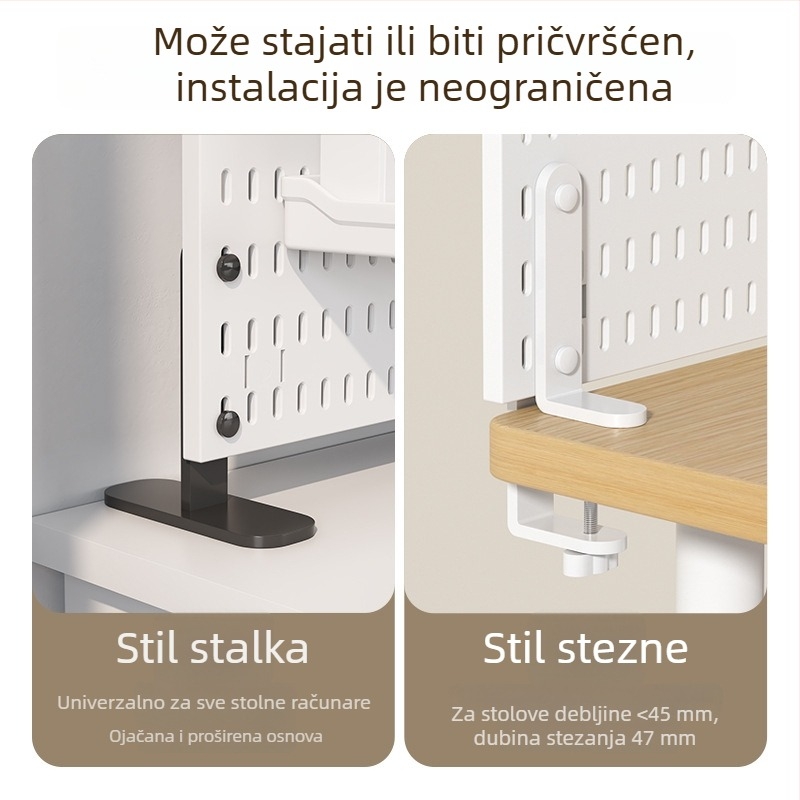 Stolni klips stalak za zidnu montažu, plastični, 1 razina, podesivi pojačani okvir za fiksiranje, višestruka primjena