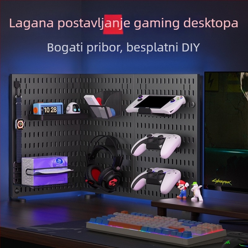 Stolni klips stalak za zidnu montažu, plastični, 1 razina, podesivi pojačani okvir za fiksiranje, višestruka primjena
