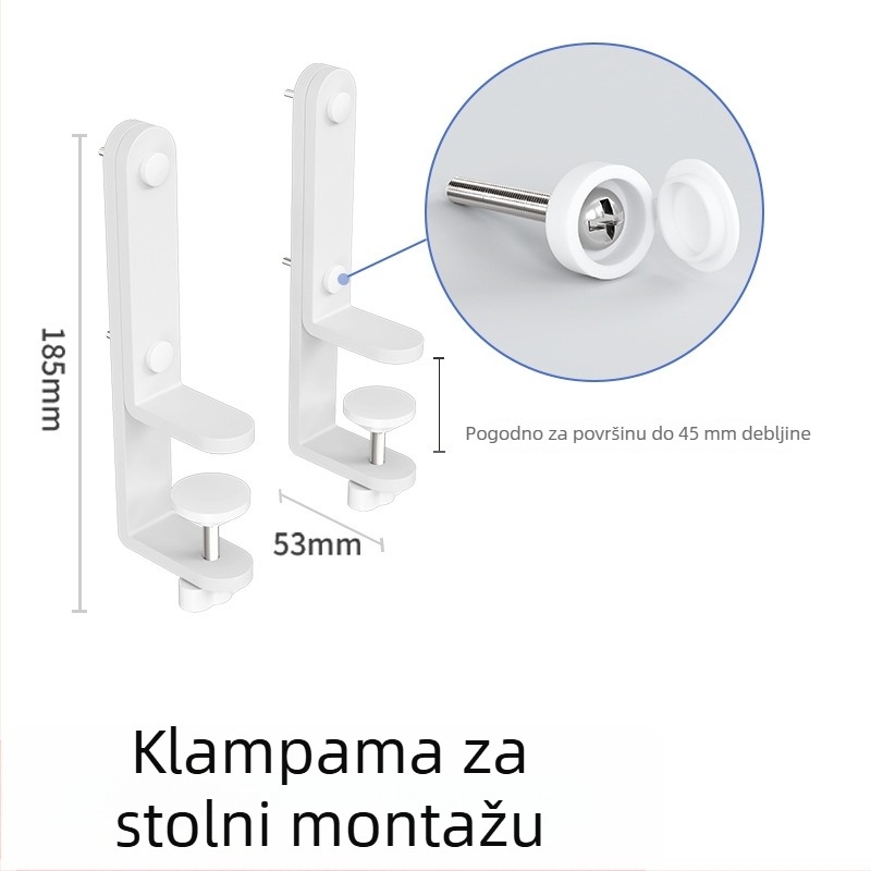 Stolni klips stalak za zidnu montažu, plastični, 1 razina, podesivi pojačani okvir za fiksiranje, višestruka primjena