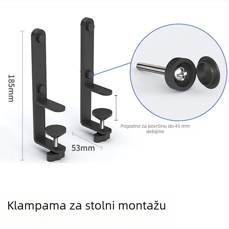Stolni klips stalak za zidnu montažu, plastični, 1 razina, podesivi pojačani okvir za fiksiranje, višestruka primjena