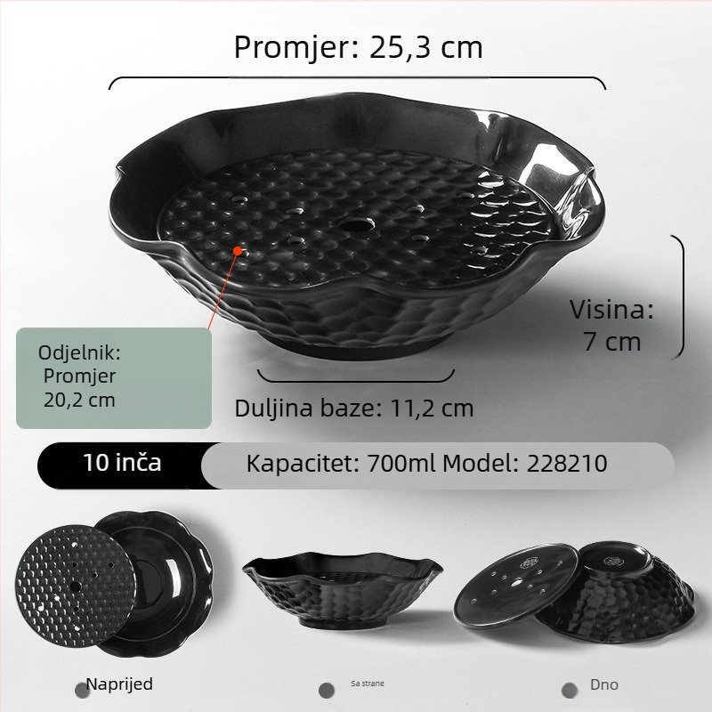 Melamin posuda za suhi led za sashimi i plodove mora, posebno oblikovana ploča s prilagođenim logotipom, za hotele