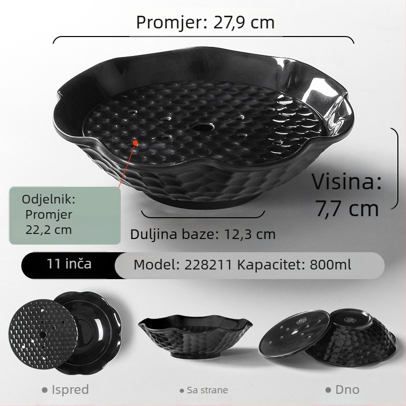Melamin posuda za suhi led za sashimi i plodove mora, posebno oblikovana ploča s prilagođenim logotipom, za hotele