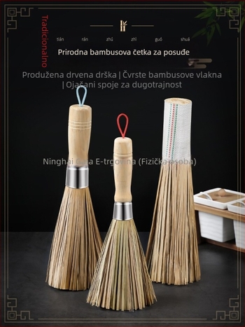 Metalna kuhinjska četka za posuđe s dugim držakom (Materijal: Metal; Marka: Leaving shang; Podrijetlo: Drugo)