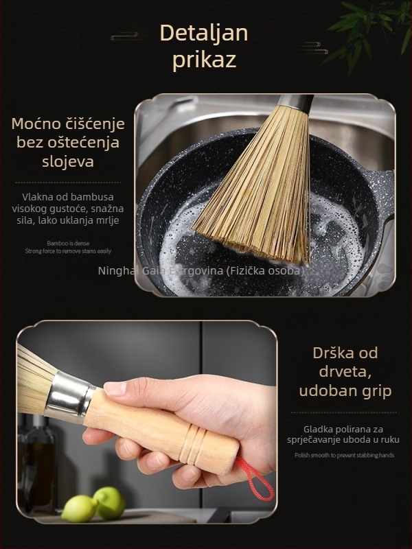 Metalna kuhinjska četka za posuđe s dugim držakom (Materijal: Metal; Marka: Leaving shang; Podrijetlo: Drugo)