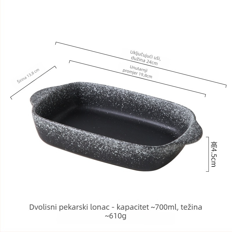 Pravokutna porculanska zdjela u japanskom stilu, pogodna za mikrovalnu pećnicu, marka Youjia ming porcelain