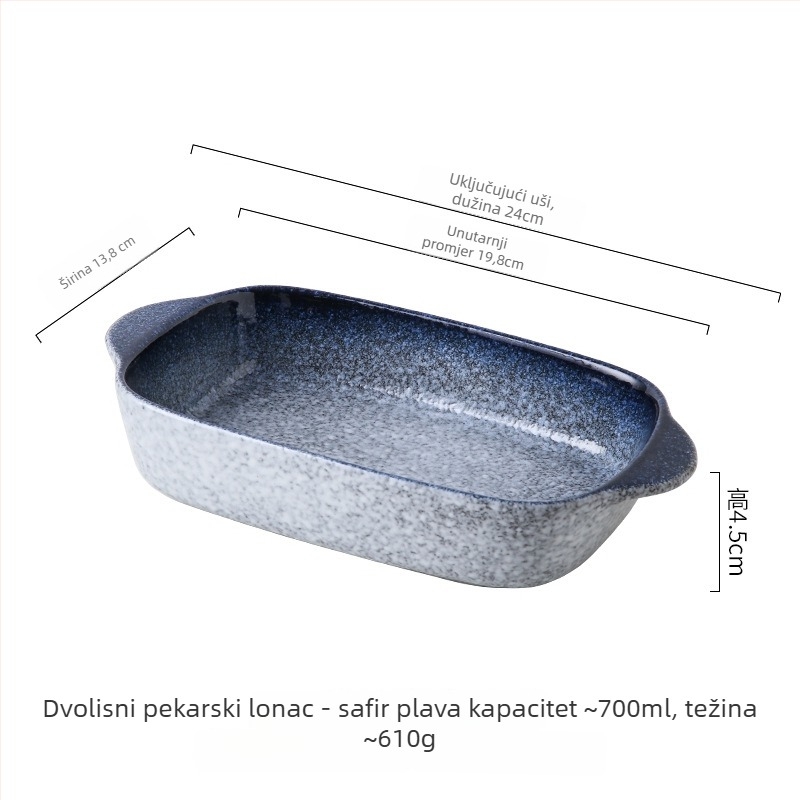 Pravokutna porculanska zdjela u japanskom stilu, pogodna za mikrovalnu pećnicu, marka Youjia ming porcelain