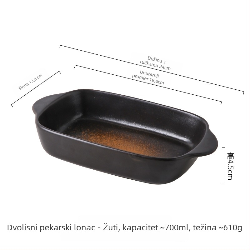 Pravokutna porculanska zdjela u japanskom stilu, pogodna za mikrovalnu pećnicu, marka Youjia ming porcelain