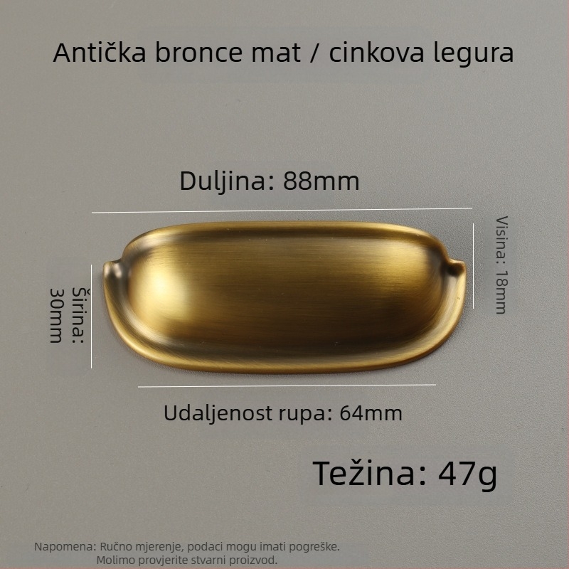 Drška za garderobu – Francuski stil sredine stoljeća, zinkova legura liđena, površinska ugradnja, oblik šipke, elektroplatirano