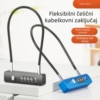 Mehanički lokot s čeličnim kabelom, promjer 5 mm, model G-GSGS-240420, pogodan za prtljagu, vrata ormarića i košare za bicikle