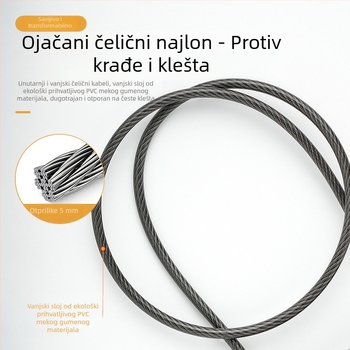 Mehanički lokot s čeličnim kabelom, promjer 5 mm, model G-GSGS-240420, pogodan za prtljagu, vrata ormarića i košare za bicikle
