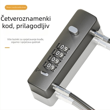 Mehanički lokot s čeličnim kabelom, promjer 5 mm, model G-GSGS-240420, pogodan za prtljagu, vrata ormarića i košare za bicikle