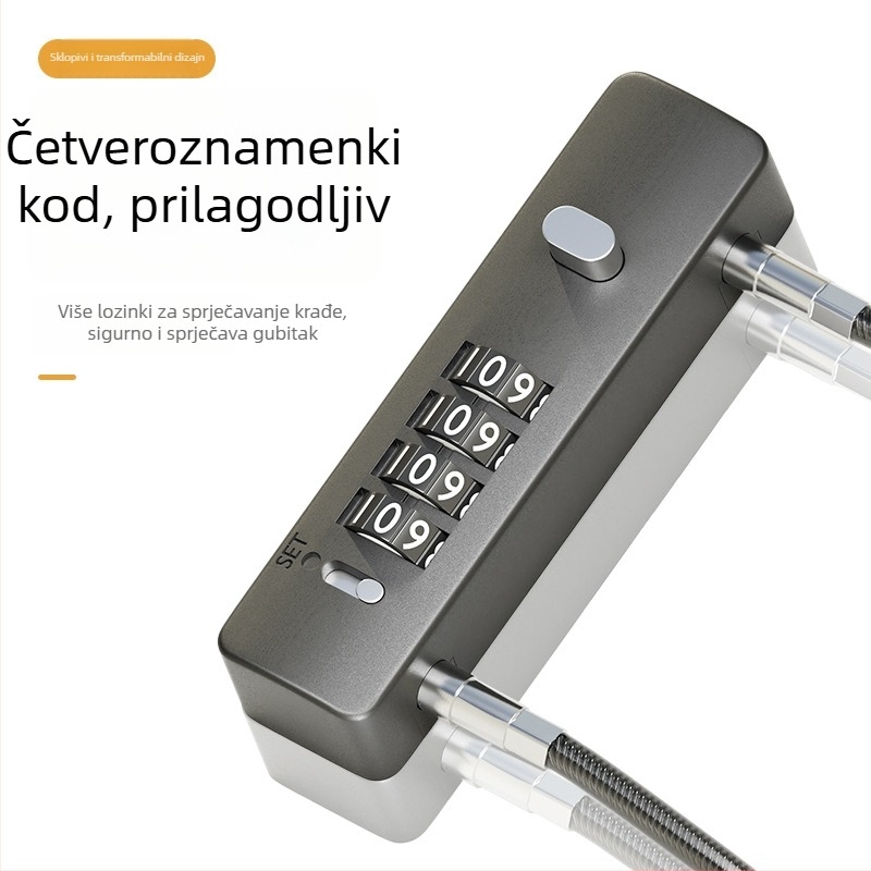 Mehanički lokot s čeličnim kabelom, promjer 5 mm, model G-GSGS-240420, pogodan za prtljagu, vrata ormarića i košare za bicikle