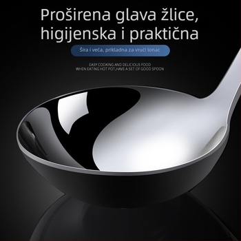 Žlice za juhu od nehrđajućeg čelika s dugom držkom i perforiranom glavom – set