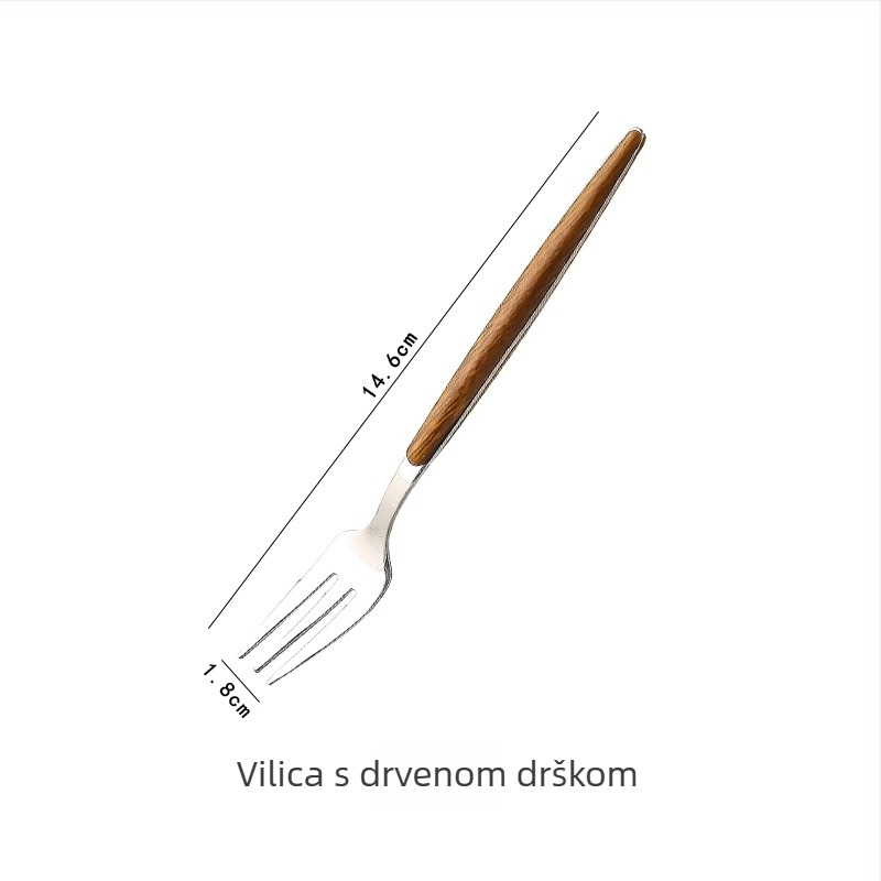 Retro japanskog stila kutija za pohranu voćnih vilica od nehrđajućeg čelika, vilice i žlice za desert, voćni štapići i držač za štapiće