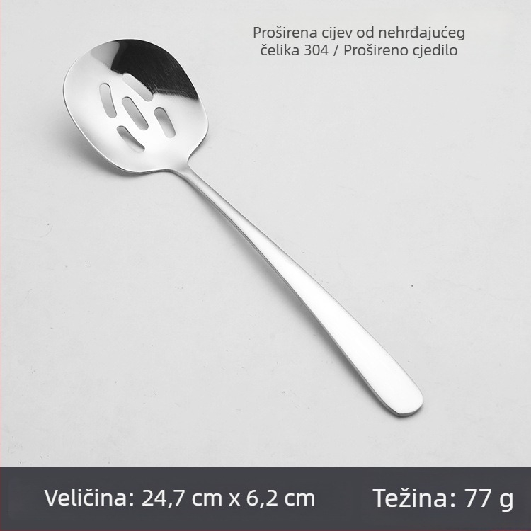 Žlica za posluživanje od 304 nehrđajućeg čelika – za odrasle, hoteli i restorani, moderan jednostavni stil, polirana površina, s logom