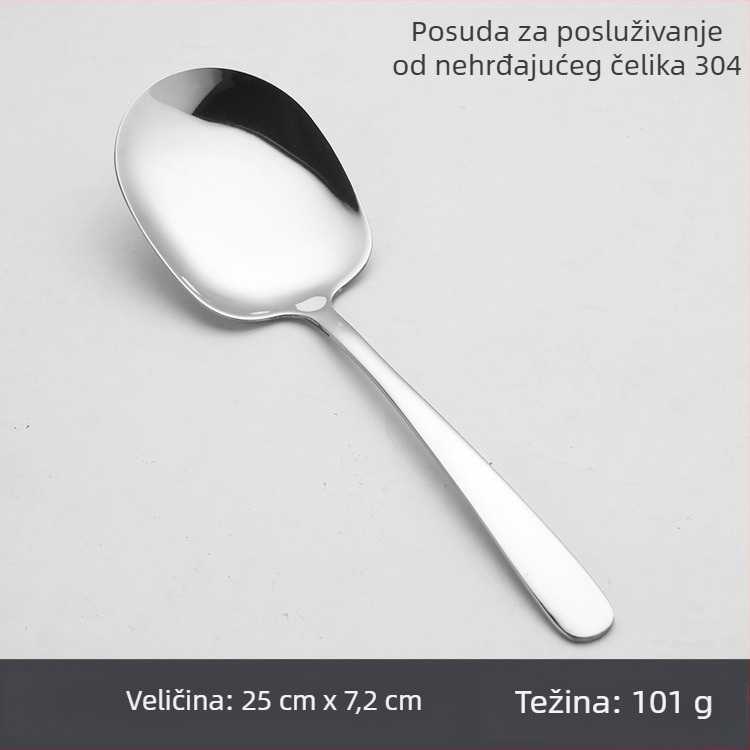 Žlica za posluživanje od 304 nehrđajućeg čelika – za odrasle, hoteli i restorani, moderan jednostavni stil, polirana površina, s logom