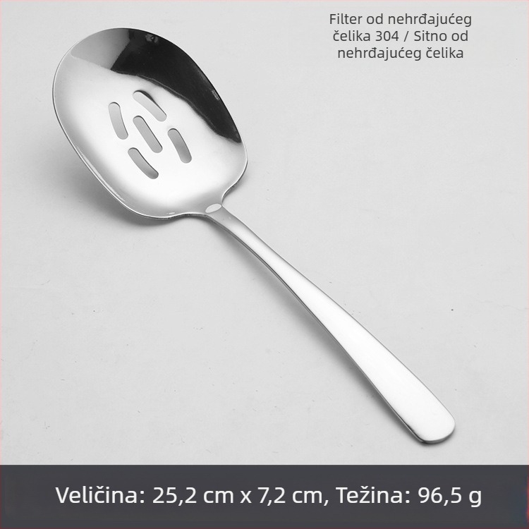 Žlica za posluživanje od 304 nehrđajućeg čelika – za odrasle, hoteli i restorani, moderan jednostavni stil, polirana površina, s logom