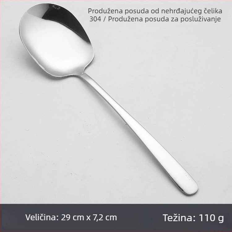 Žlica za posluživanje od 304 nehrđajućeg čelika – za odrasle, hoteli i restorani, moderan jednostavni stil, polirana površina, s logom