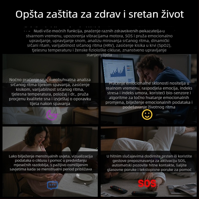 OHC T21 pametni prsten s kisikom u krvi, otkucajem srca, HRV, praćenjem sna i izračunom kalorija