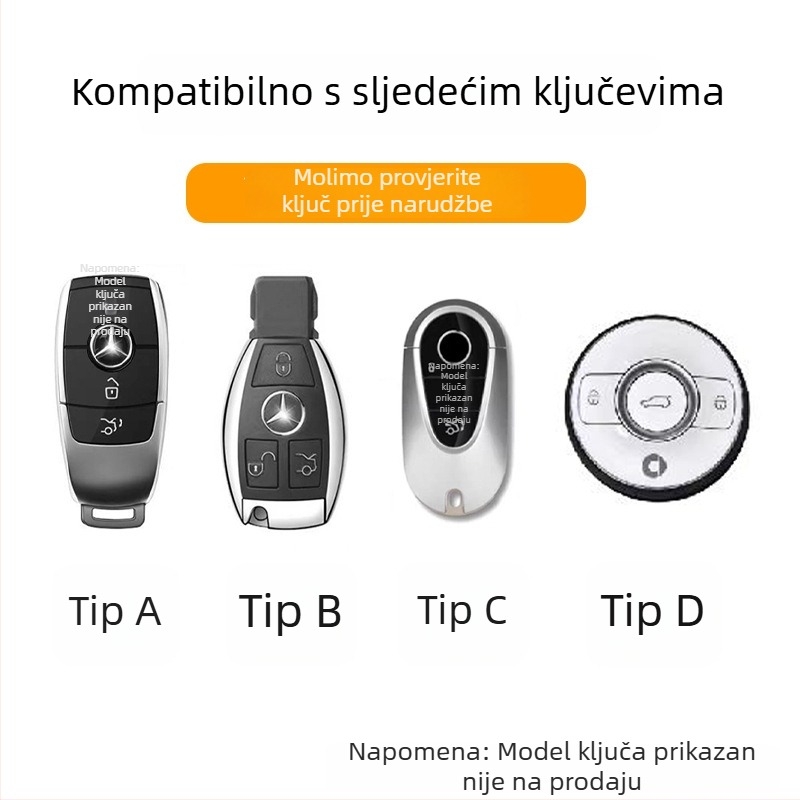 Kryt ključa Mercedes-Benz C-Class/A-Class/GLA/GLC260 – AB model, materijal: Ostalo