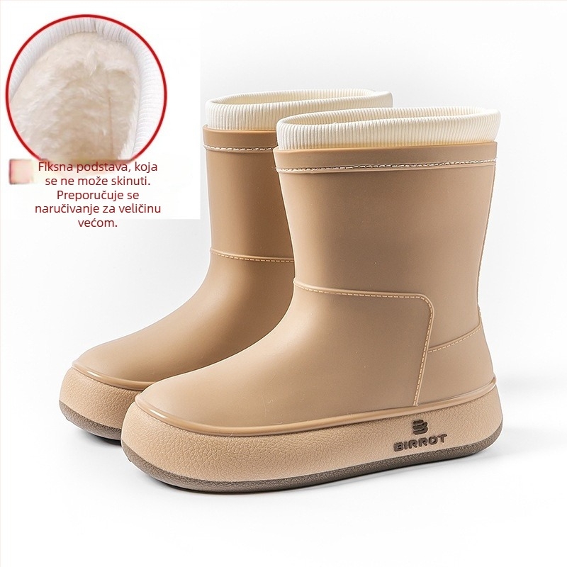 Damske kišne čizme od PVC, do sredine potkoljenice - protuklizne, vodootporne, nizak potpetica 1–3 cm, pull-on sa čvrstim gornjim dijelom, BIRROT