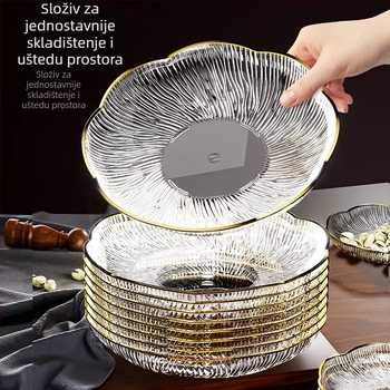 Tanjir za voće s cvjetnim uzorkom za kućnu upotrebu; plast; jednostavan stil; izlazak na tržište ljeto 2024; Other Home brend.