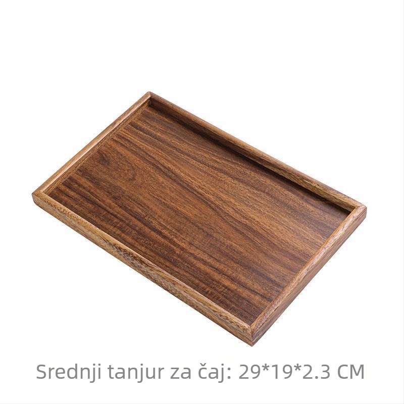 Poslužavnik od bambusa, pravokutni, glazirana površina, novi kineski stil, za čaj i grickalice