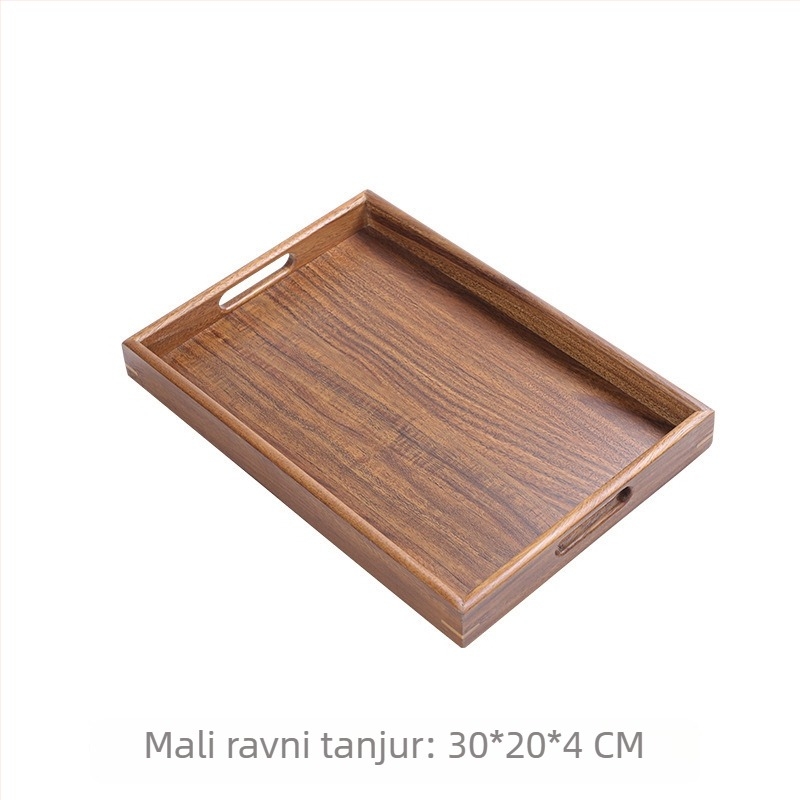 Poslužavnik od bambusa, pravokutni, glazirana površina, novi kineski stil, za čaj i grickalice