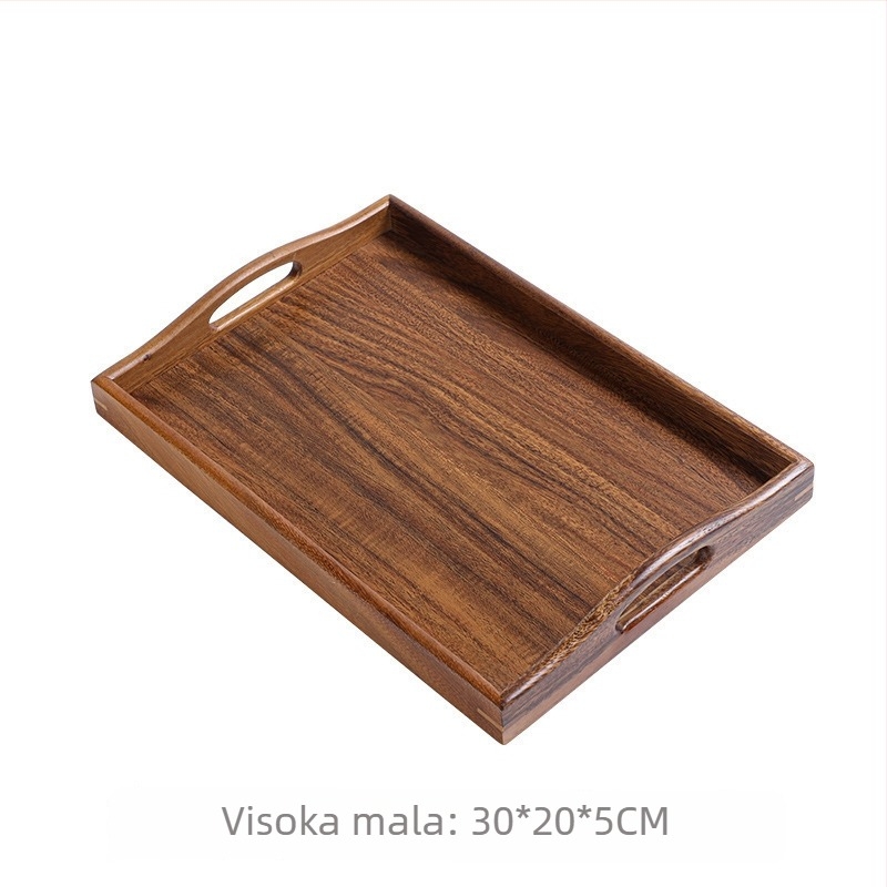 Poslužavnik od bambusa, pravokutni, glazirana površina, novi kineski stil, za čaj i grickalice
