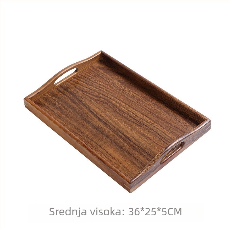 Poslužavnik od bambusa, pravokutni, glazirana površina, novi kineski stil, za čaj i grickalice