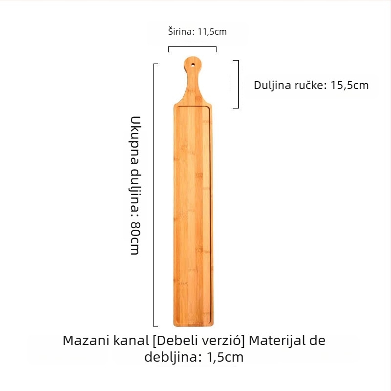 Drvena pravokutna posuda za posluživanje govedine i janjetine, plitka ploča s uljanim završetkom, moderni jednostavni stil, uzorak 69850