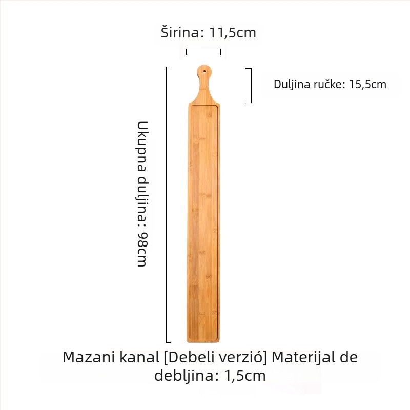 Drvena pravokutna posuda za posluživanje govedine i janjetine, plitka ploča s uljanim završetkom, moderni jednostavni stil, uzorak 69850