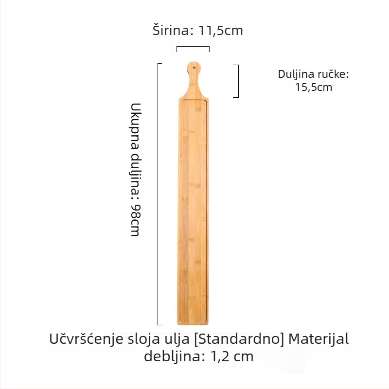 Drvena pravokutna posuda za posluživanje govedine i janjetine, plitka ploča s uljanim završetkom, moderni jednostavni stil, uzorak 69850