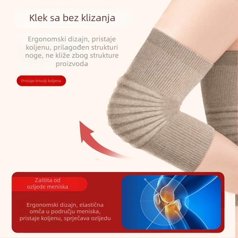 Kašmir vunene koljena narukvice za starije osobe, protuklizne, jesensko-zimska toplinska zaštita od hladnoće za mrzle noge