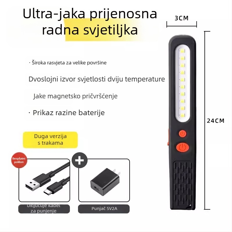 Napajano LED svjetlo za popravak automobila, COB+CPE, 350+ lm, magnetska baza, 4-7 h trajanje osvjetljenja