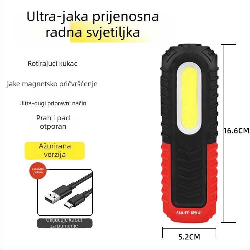 Napajano LED svjetlo za popravak automobila, COB+CPE, 350+ lm, magnetska baza, 4-7 h trajanje osvjetljenja