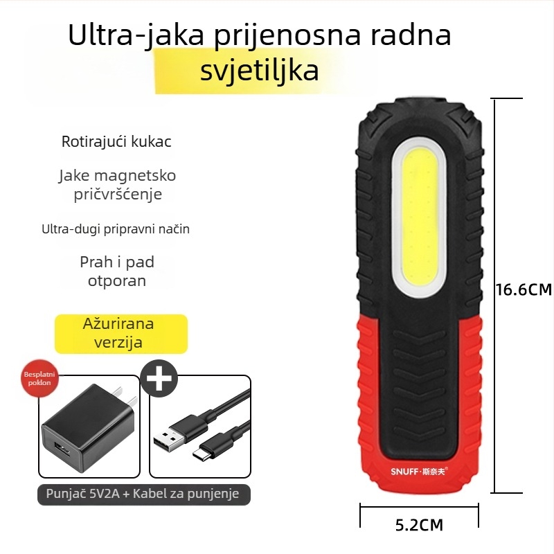 Napajano LED svjetlo za popravak automobila, COB+CPE, 350+ lm, magnetska baza, 4-7 h trajanje osvjetljenja
